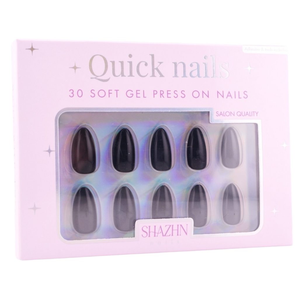 Black glossy nails