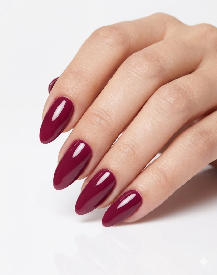Burgundy nails