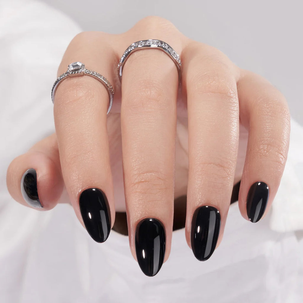 Black glossy nails
