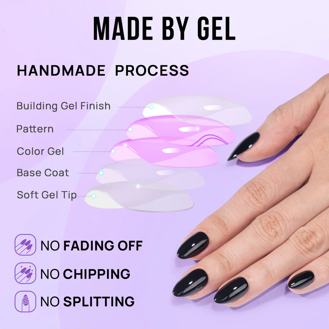 Black glossy nails